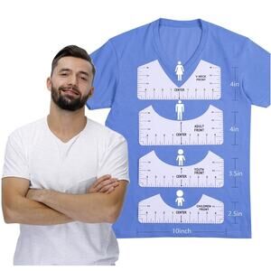 Set of 8 Shirt Alignment Guide Tools for Adults, Youth, Children, & V-Neck